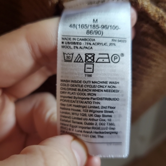 Gap Chunky Knit Mock Neck Sweater Wool Alpaca Blend Camel Brown Size M Cozy - Picture 9 of 13